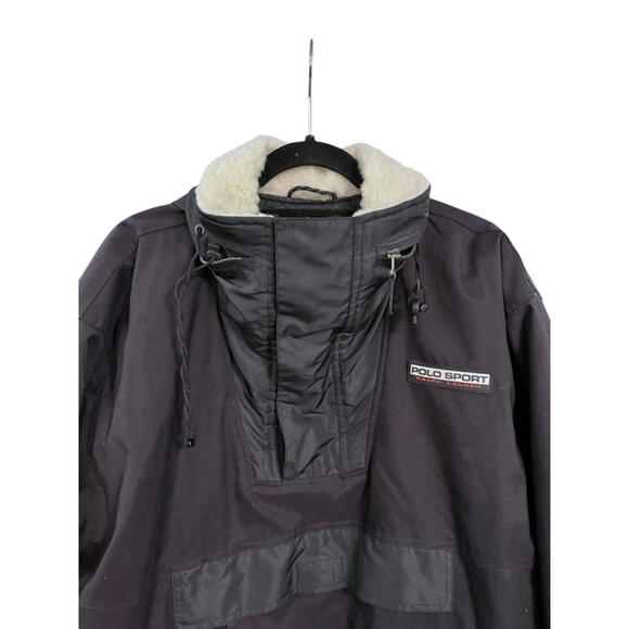 Polo Sport Ralph Lauren Sportsman Vintage 90s Anorak Black Jacket Med Embroider - Picture 9 of 12